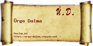 Ürge Dalma névjegykártya